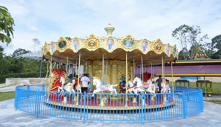 Carousel ride popular in the amusement park 