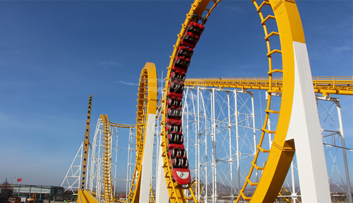 Roller coaster in the amusement park 